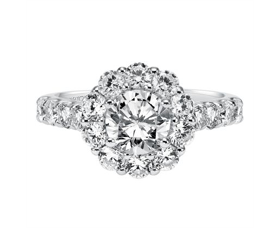 ArtCarved 14K White Gold Wynona Diamond Engagement Ring Setting